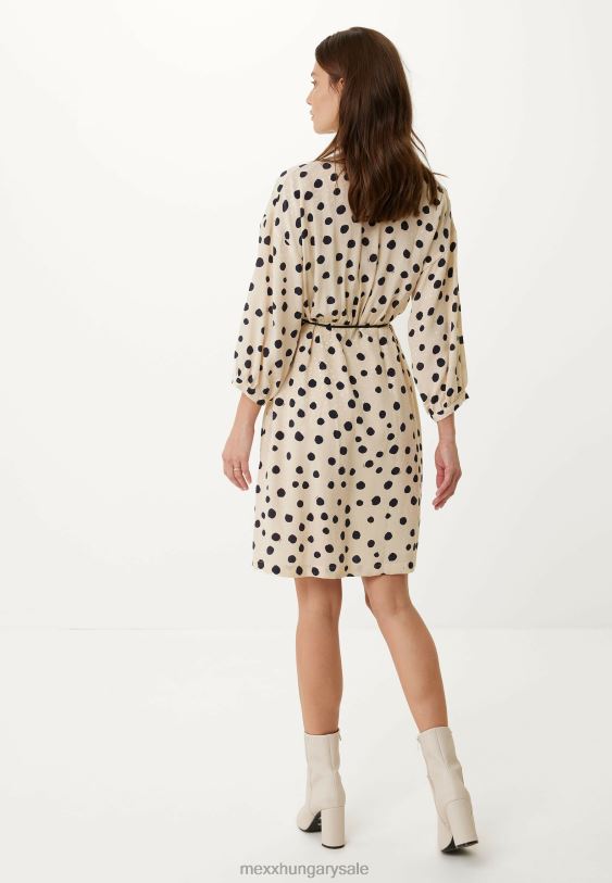 XV8H61 nők Mexx wrap dress print világos homok bézs