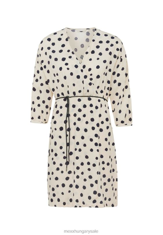 XV8H61 nők Mexx wrap dress print világos homok bézs