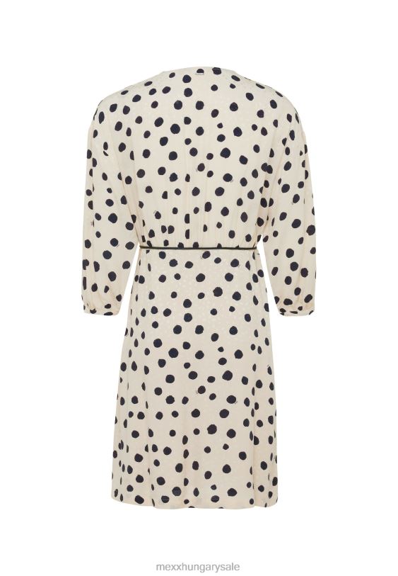 XV8H61 nők Mexx wrap dress print világos homok bézs