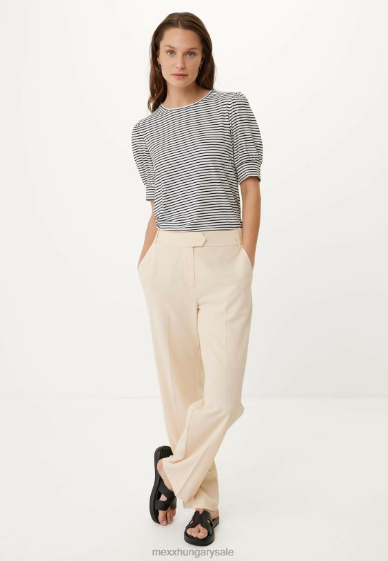 XV8H610 nők Mexx csíkos puff ujjú póló sötétkék kék