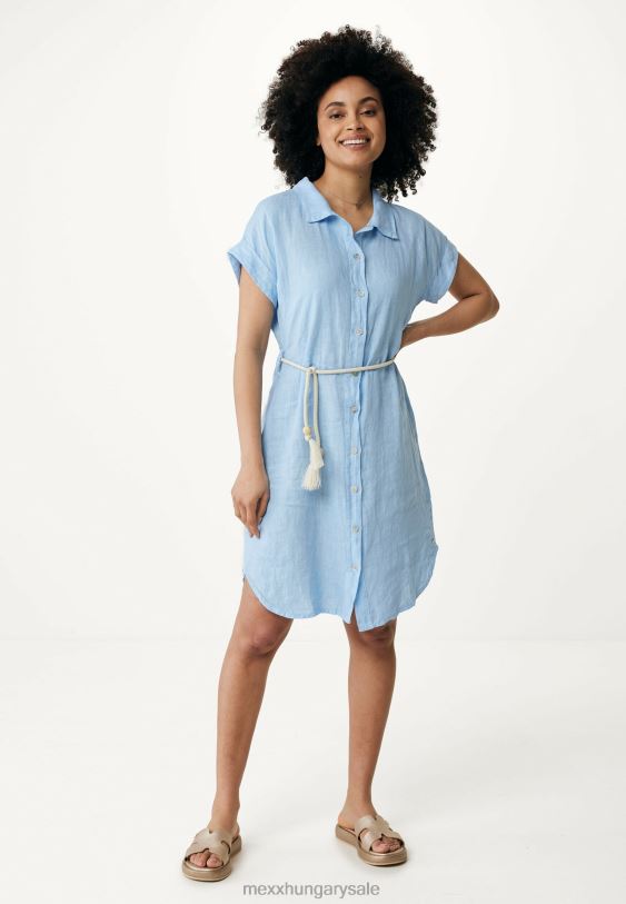 XV8H6115 nők Mexx gomb keresztül kaftán ruha baba kék