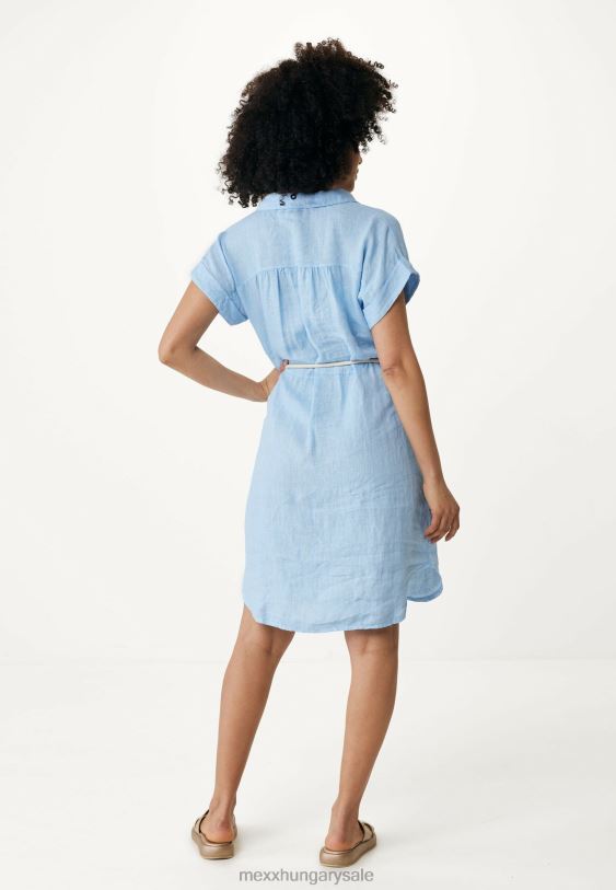 XV8H6115 nők Mexx gomb keresztül kaftán ruha baba kék