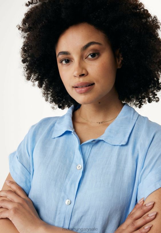 XV8H6115 nők Mexx gomb keresztül kaftán ruha baba kék