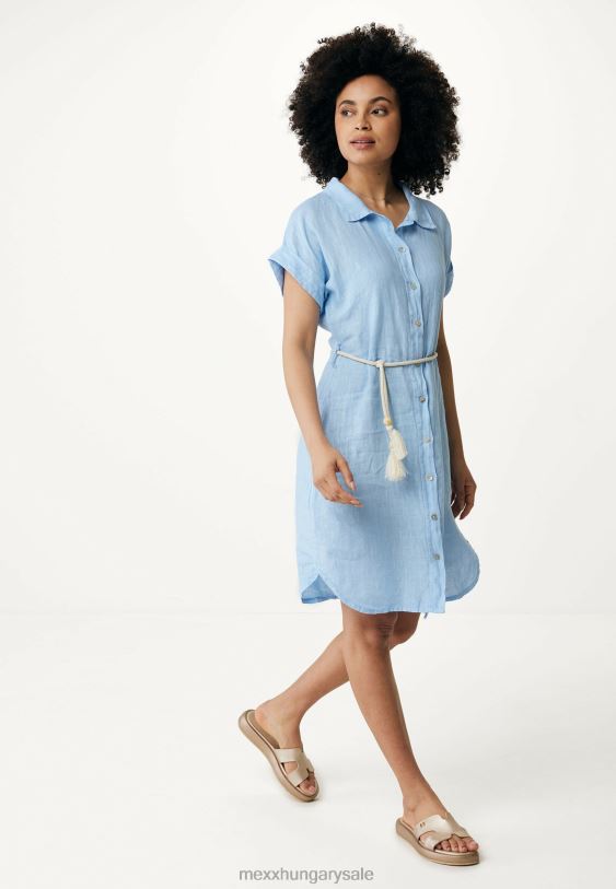 XV8H6115 nők Mexx gomb keresztül kaftán ruha baba kék