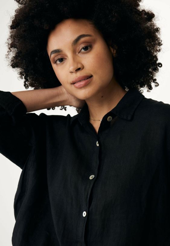 XV8H6117 nők Mexx gomb át fekete blúz schwarz