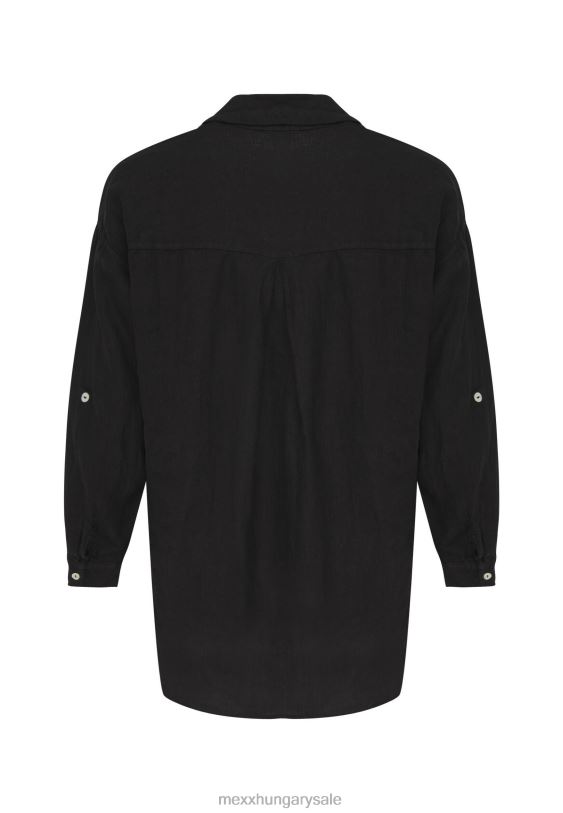 XV8H6117 nők Mexx gomb át fekete blúz schwarz