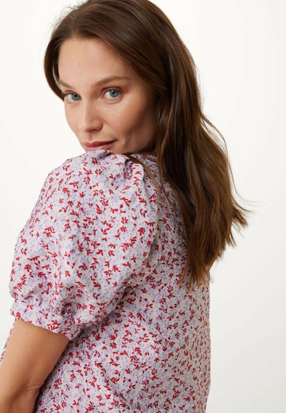 XV8H612 nők Mexx jacquard puff ujjú ruha rózsaszín sokszínű