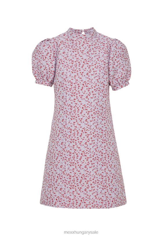 XV8H612 nők Mexx jacquard puff ujjú ruha rózsaszín sokszínű