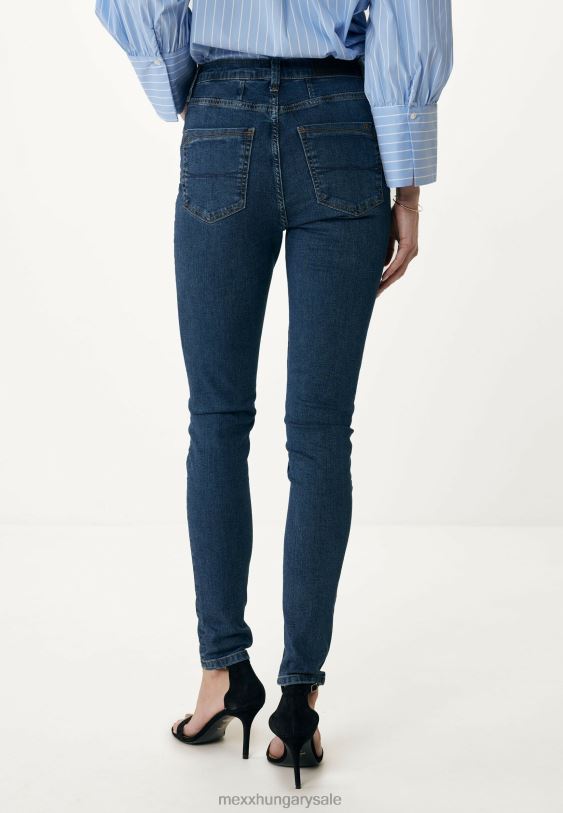 XV8H6123 nők Mexx magas derekú szűk lábú farmer sötét kék