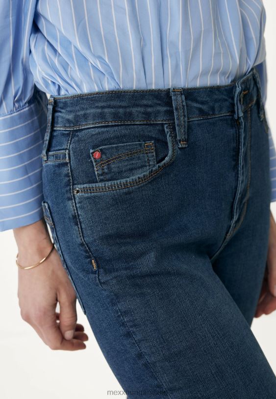 XV8H6123 nők Mexx magas derekú szűk lábú farmer sötét kék