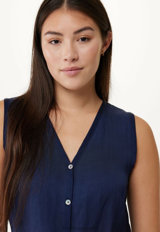 XV8H6131 nők Mexx ujjatlan blúz sötétkék kék