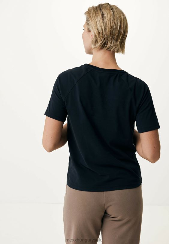 XV8H6136 nők Mexx rövid ujjú fekete póló schwarz
