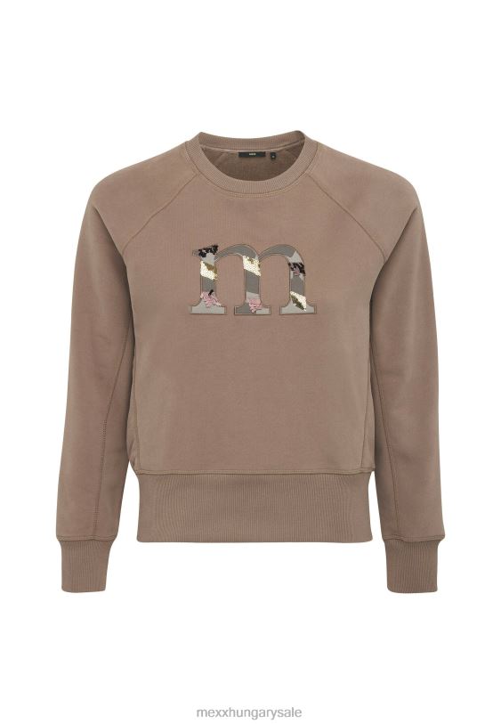 XV8H6138 nők Mexx raglán pulóver hosszú ujjú barna