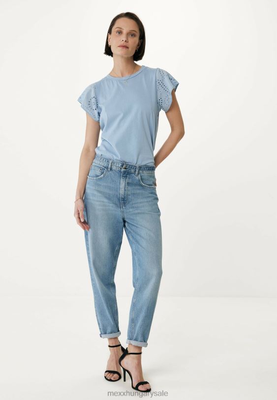 XV8H614 nők Mexx felső broidery ujjú baba kék