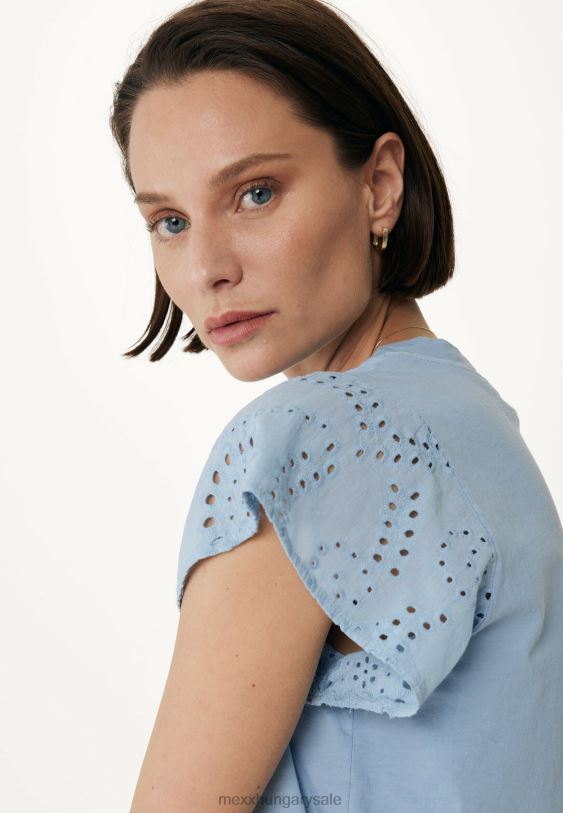 XV8H614 nők Mexx felső broidery ujjú baba kék