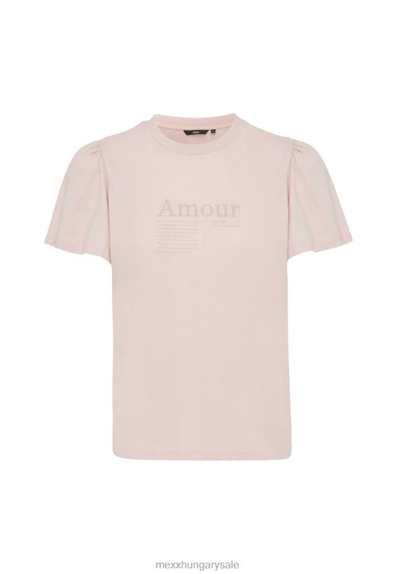 XV8H6147 nők Mexx póló lebegő ujjú régi rózsaszín