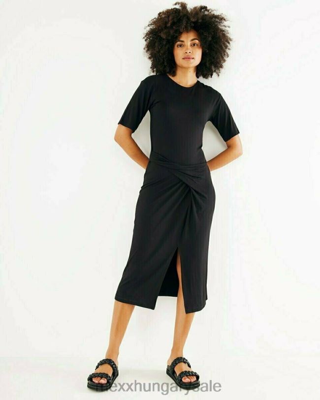 XV8H6149 nők Mexx fekete midi ruha schwarz