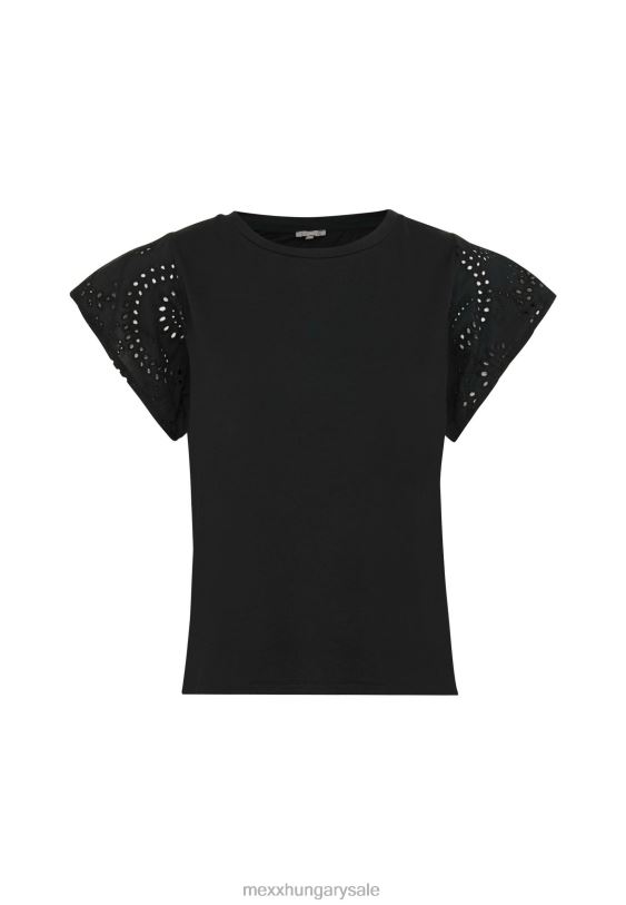 XV8H615 nők Mexx felső broider ujjú fekete bézs
