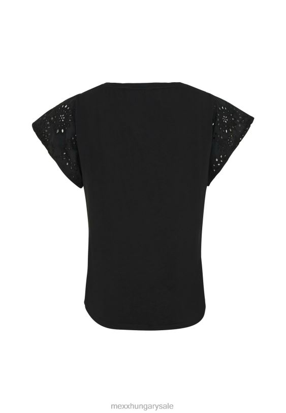 XV8H615 nők Mexx felső broider ujjú fekete bézs
