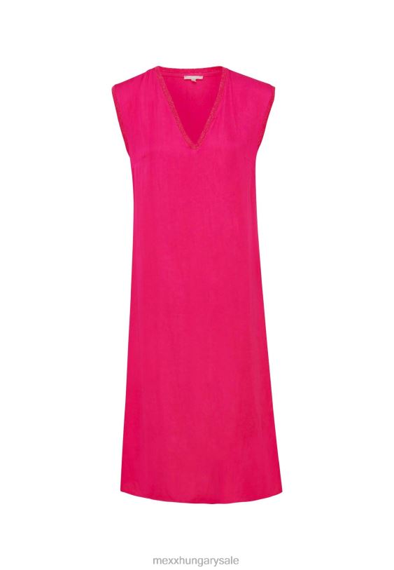 XV8H616 nők Mexx ujjatlan V-nyakú ruha meleg rózsaszín