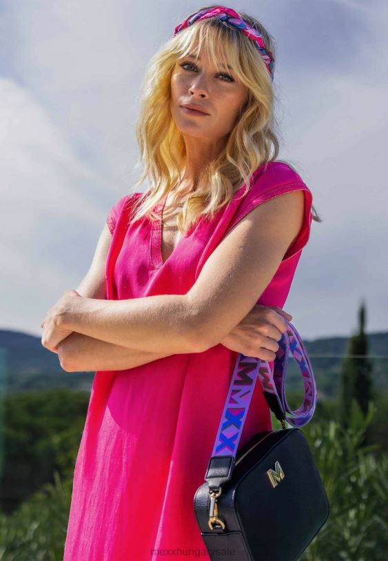 XV8H616 nők Mexx ujjatlan V-nyakú ruha meleg rózsaszín