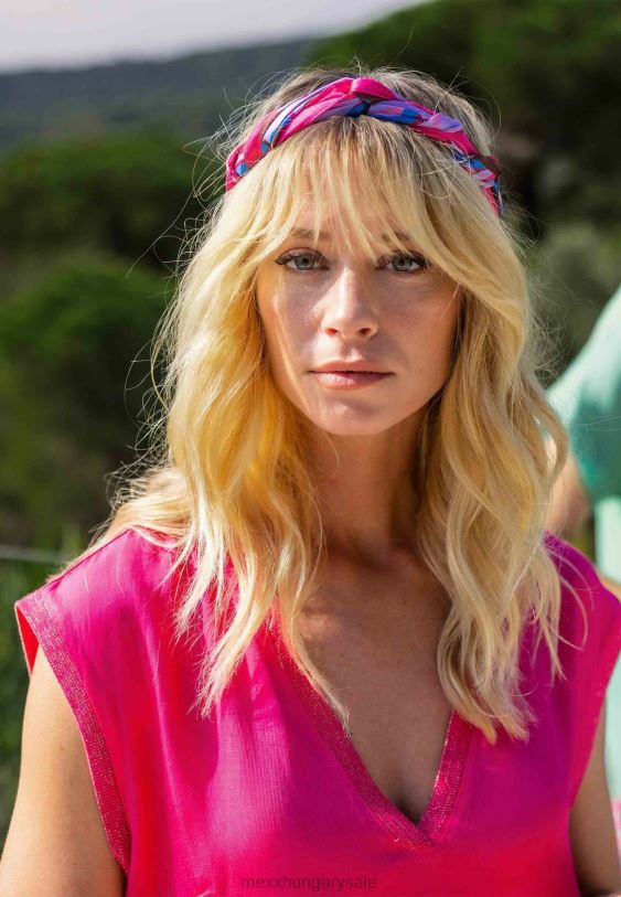 XV8H616 nők Mexx ujjatlan V-nyakú ruha meleg rózsaszín