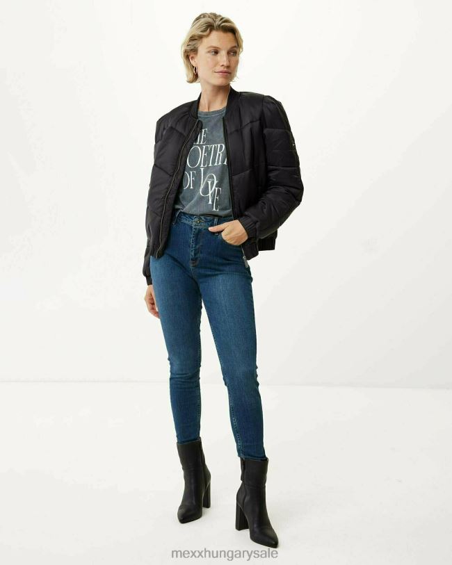 XV8H6161 nők Mexx andrea magas derékú farmer sötét kék