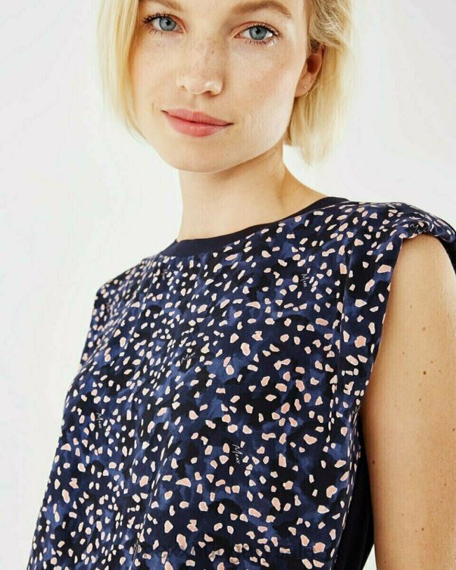 XV8H6165 nők Mexx top print navy kék