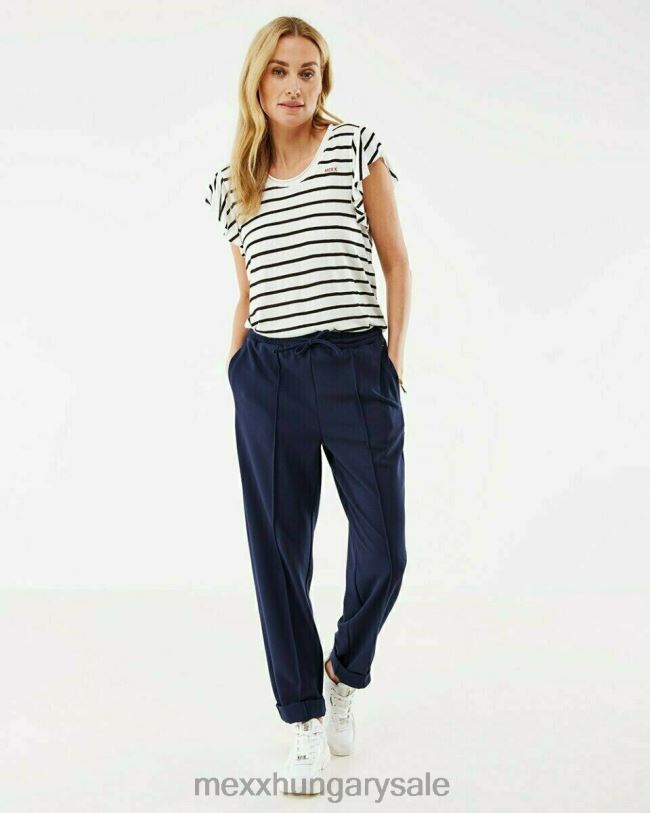 XV8H6167 nők Mexx fehér csíkos póló fehér