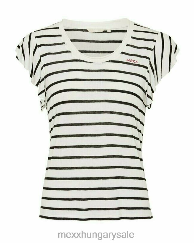 XV8H6167 nők Mexx fehér csíkos póló fehér