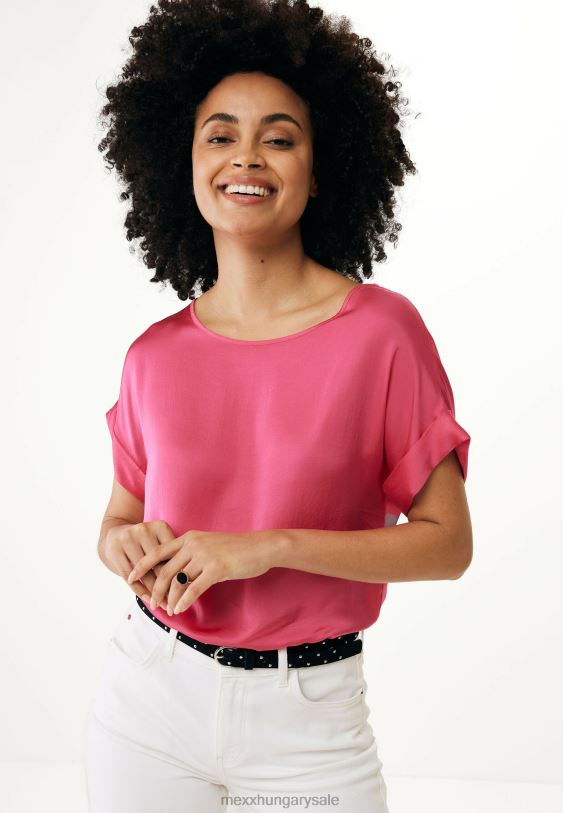 XV8H617 nők Mexx szatén blúz meleg rózsaszín