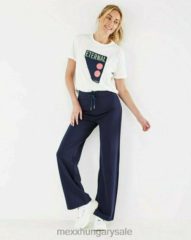 XV8H6173 nők Mexx crewneck póló törtfehér fehér