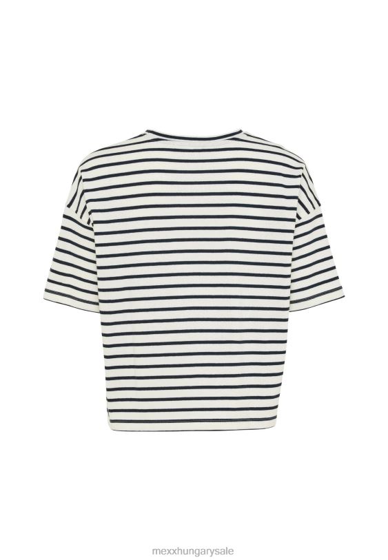 XV8H619 nők Mexx csíkos rövid ujjú póló bézs