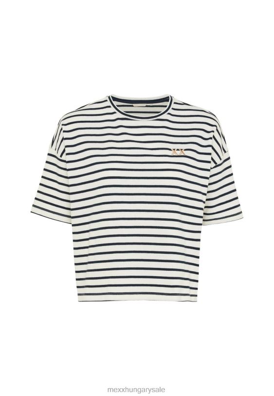 XV8H619 nők Mexx csíkos rövid ujjú póló bézs