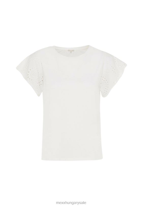 XV8H62 nők Mexx felső broider ujjak törtfehér bézs