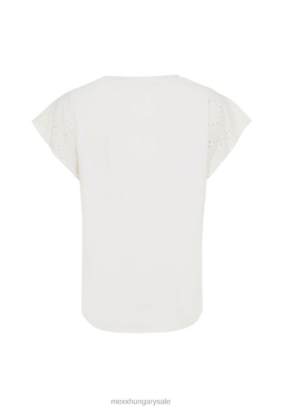 XV8H62 nők Mexx felső broider ujjak törtfehér bézs
