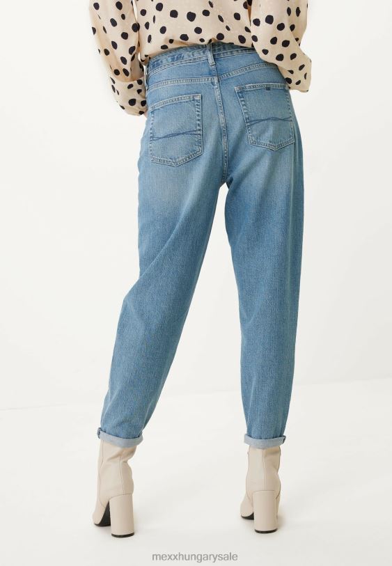 XV8H621 nők Mexx magas derekú mom farmer korona fehérítő kék