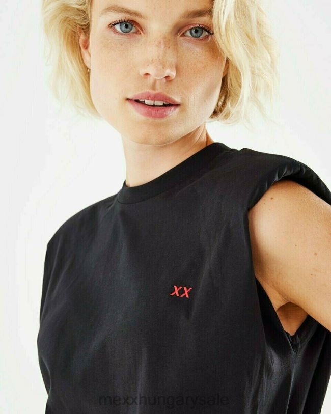 XV8H6211 nők Mexx felső vállpárna fekete schwarz