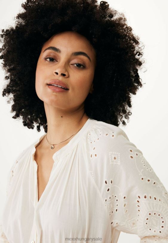 XV8H622 nők Mexx maxi ruha broider törtfehér bézs