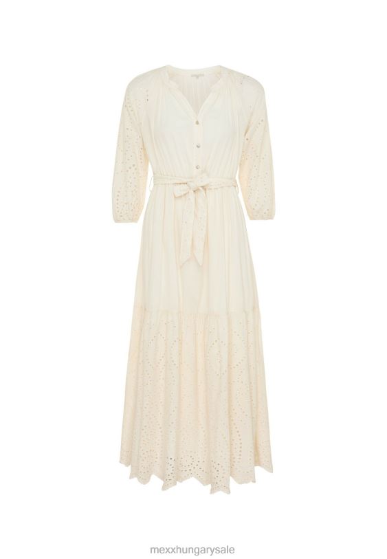 XV8H622 nők Mexx maxi ruha broider törtfehér bézs