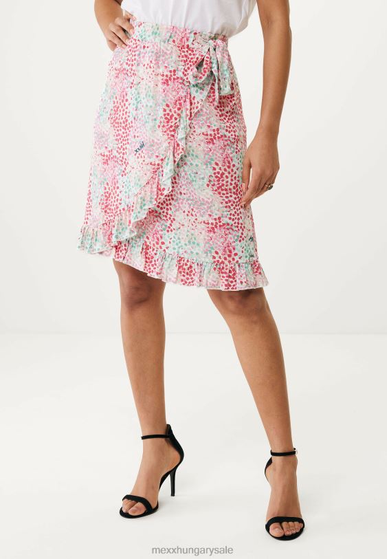 XV8H624 nők Mexx nyomott pakolásszoknya aqua zöld rózsaszín