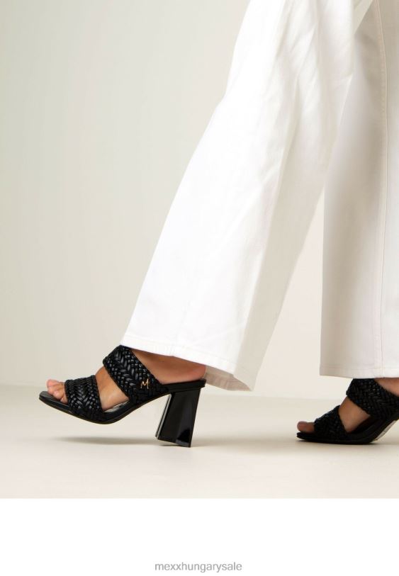 XV8H6240 nők Mexx sarkú szandál lila fekete schwarz