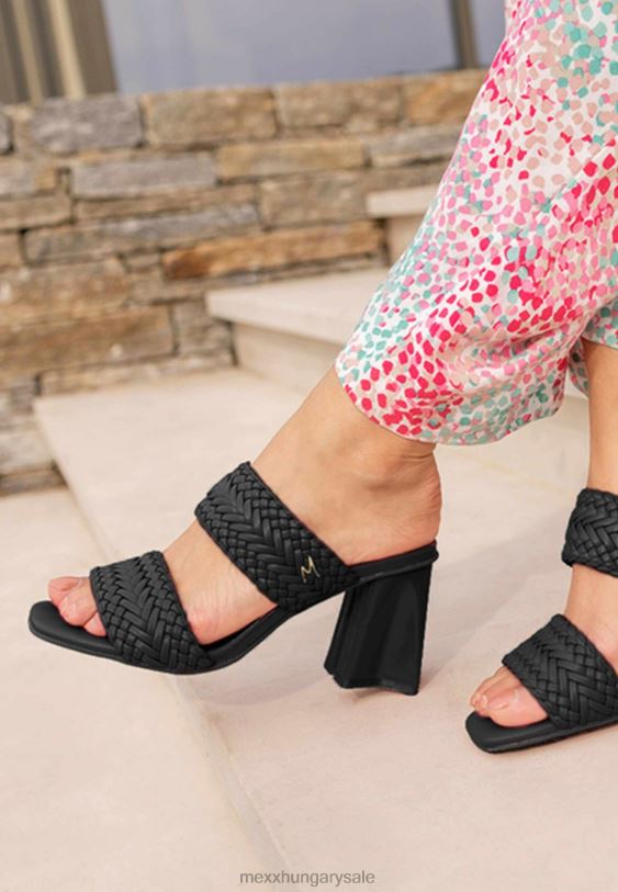 XV8H6240 nők Mexx sarkú szandál lila fekete schwarz