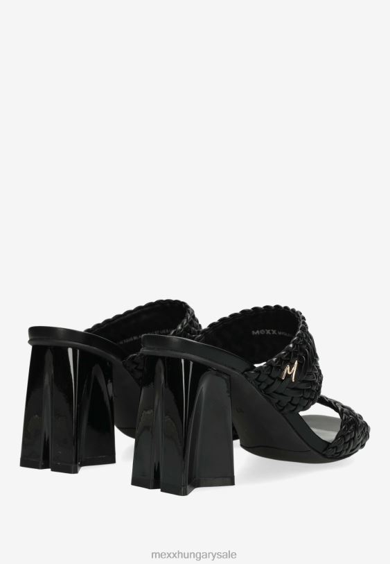 XV8H6240 nők Mexx sarkú szandál lila fekete schwarz