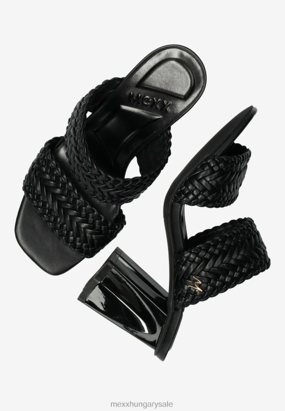 XV8H6240 nők Mexx sarkú szandál lila fekete schwarz