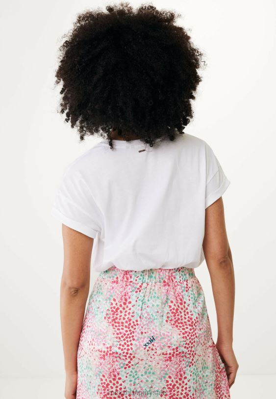 XV8H625 nők Mexx túlméretezett rövid ujjú törtfehér póló bézs