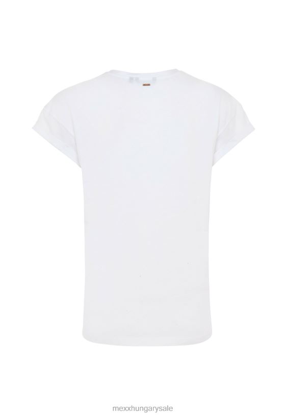 XV8H625 nők Mexx túlméretezett rövid ujjú törtfehér póló bézs