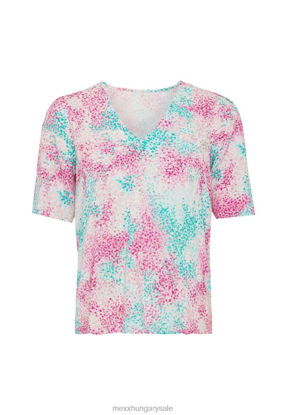 XV8H626 nők Mexx rövid ujjú blúz aqua zöld rózsaszín