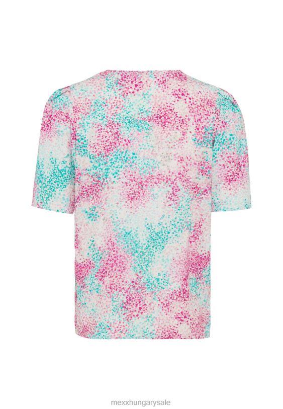 XV8H626 nők Mexx rövid ujjú blúz aqua zöld rózsaszín