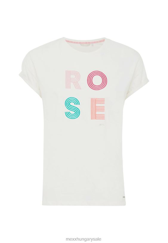 XV8H628 nők Mexx rövid ujjú póló grafika törtfehér bézs